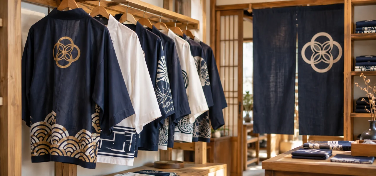 半纏を扱う専門店の店先